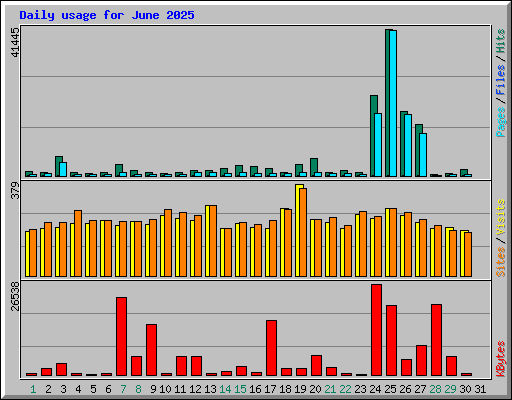 Daily usage for June 2025