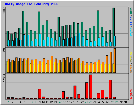 Daily usage for February 2026