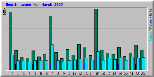 Hourly usage for March 2025