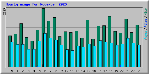 Hourly usage for November 2025